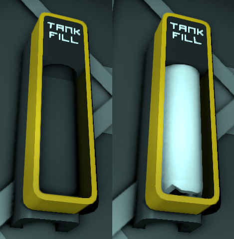 Full and empty gas tank storage